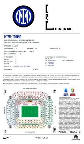 Cedo biglietto per Inter Torino domenica 28 aprile