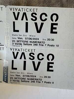 Cedo due biglietto concerto 7giugno Vasco Rossi