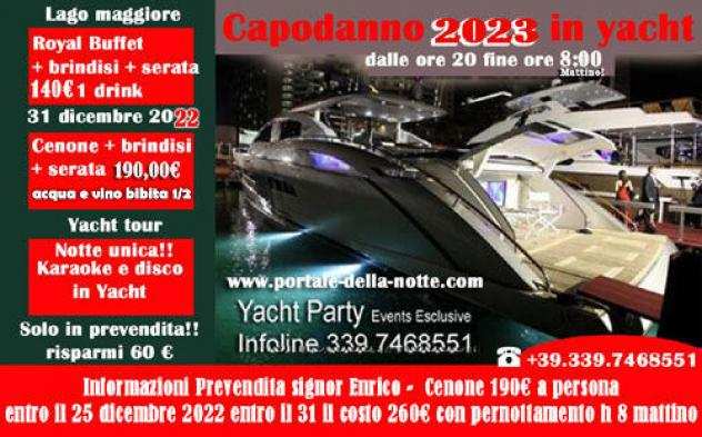 Cenone 2023 Veglione festa in Barca  Yacht di Lusso a pochi km da Milano Novara Varese