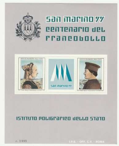 CENTENARIO DEL FRANCOBOLLO - San Marino 1977