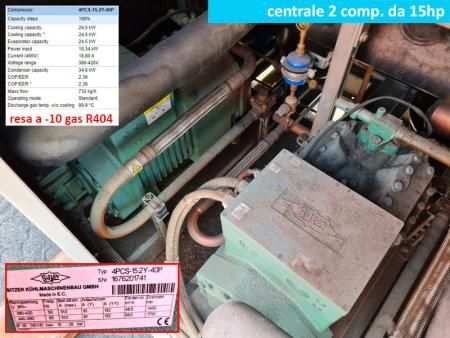 centrale frigo con due Bitzer da 15hp cad.