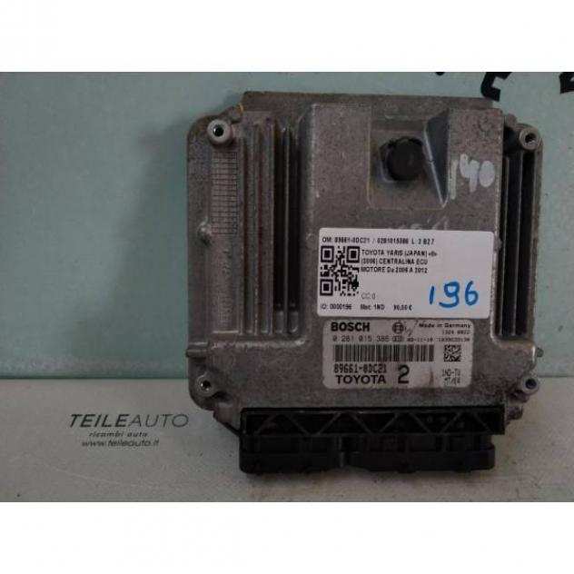 CENTRALINA ECU TOYOTA Yaris Serie 89661-0DC21  0281015386 diesel 1364 (0811)