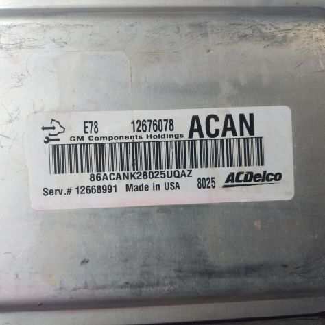 CENTRALINA MOTORE ACDelco Engine ECU, Vauxhall, Opel, 12676078, ACAN, E78, 1266