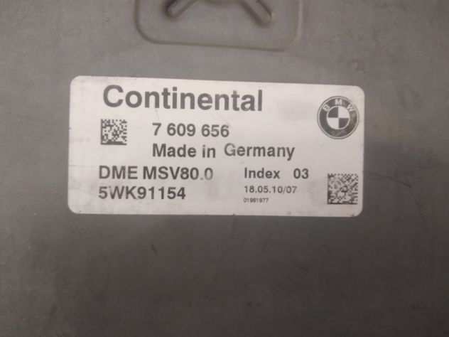 Centralina motore Continental, BMW, 7609656, 7 609 656, DME MSV80.0, 5WK91154, I
