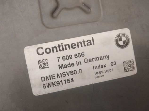 Centralina motore Continental, BMW, 7609656, 7 609 656, DME MSV80.0, 5WK91154, I