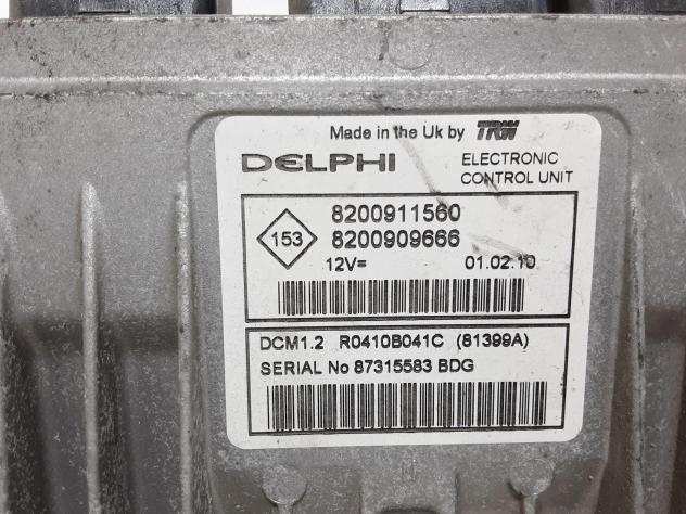 CENTRALINA MOTORE NISSAN NV200 1deg Serie 8200911560 K9K 892 Diesel 1500 (09)