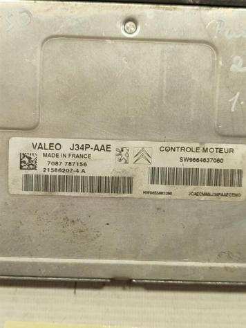 CENTRALINA MOTORE PEUGEOT 206 1deg Serie 9664637080 J34P-AAE DV4TD diesel 1398 (9803)