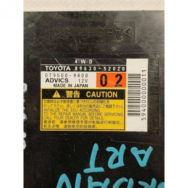 CENTRALINA TRAZIONE TOYOTA Urban Cruiser 1Acircdeg Serie 89630-52020 079500-9400 1NDTV diesel 1364 (09)