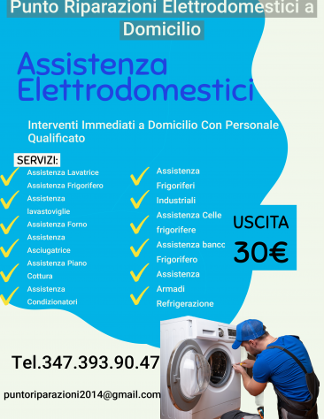 Centro Assistenza Elettrodomestici a Provincia Di Pavia Tel.347.393.90.47
