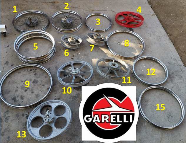 Cerchio cromato lega ruota Garelli 10 16 17 18 19 21 GR