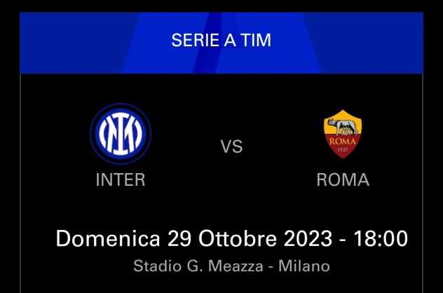 Cerco 2 biglietti Inter Roma