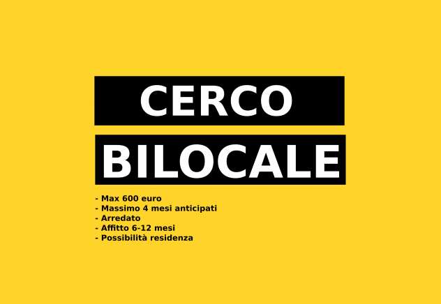 Cerco bilocale                       600 euro