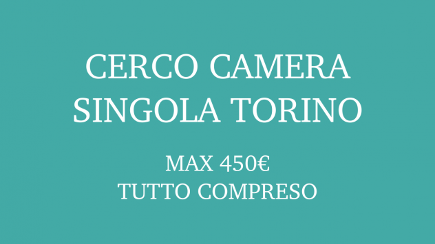 Cerco Camera Singola Torino (urgente)  450 