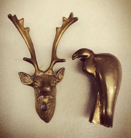 cervo e condor in bronzo