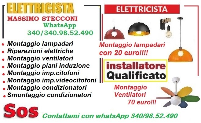 Montaggio ventilatore a soffitto Roma e castelli Romani 