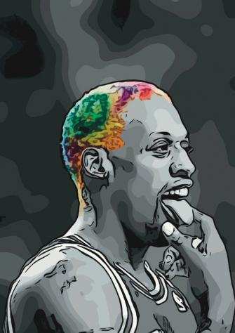 Chicago Bulls - NBA - DENNIS RODMAN quotTHE WORMquot NBA Limited Edition 220 wCOA - 2023 Artwork