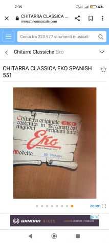 Chitarra classica eko modello 551 spanish