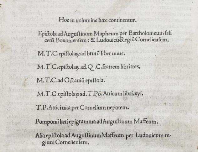 Cicerone - Epistolae - 1494