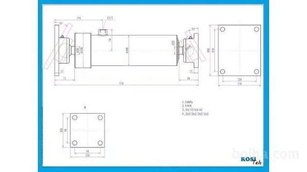 CILINDRO TELESCOPICO 4 GRADI 900mm K4B-7TS