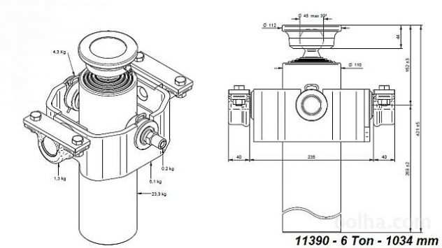 CILINDRO TELESCOPICO COMPACT 4 SFILATE 814mm x110 -SFERA