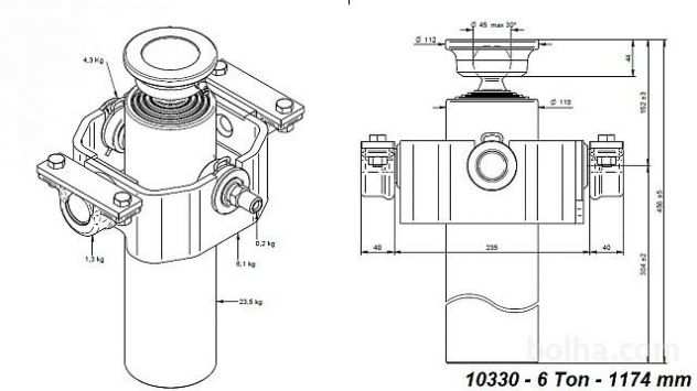 CILINDRO TELESCOPICO COMPACT 4 SFILATE 814mm x110 -SFERA