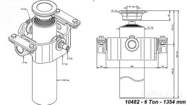 CILINDRO TELESCOPICO COMPACT 4 SFILATE 814mm x110 -SFERA