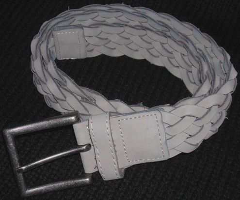 Cintura cinta uomo intrecciate fibbia acciaio anticato moda fashion Oviesse OVS Colore grigio cm. 90-95 100 poliuretano Condizioni Usato, Pari al n