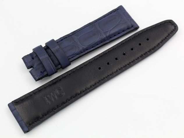 Cinturino IWC Misura 20mm Vero Coccodrillo Blu Opaco