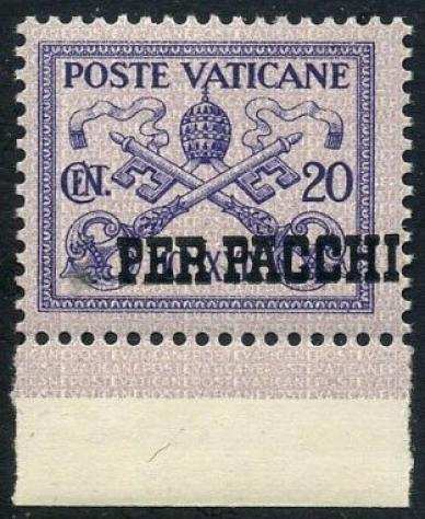 Cittagrave del Vaticano 1931 - Pacchi postali 30 c. con la soprastampa spostata a sinistra  20 c. con la soprastampa spostata a - Unificato 5eh3Ec