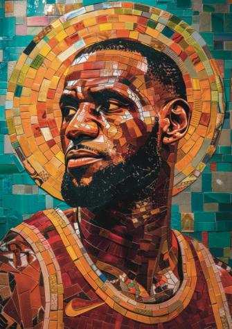 Cleveland Cavaliers - NBA - Lebron James - Cleveland Cavaliers Mosaic Edition Limited Edition 35 wCOA - 2024 Artwork