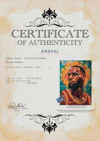 Cleveland Cavaliers - NBA - Lebron James - Cleveland Cavaliers Mosaic Edition Limited Edition 35 wCOA - 2024 Artwork