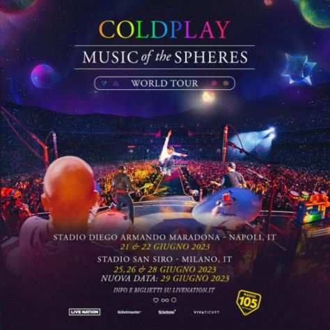 Coldplay 29 Giugno, 1 biglietto Primo Rosso