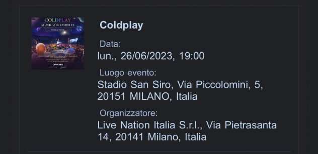 Coldplay San Siro 2606