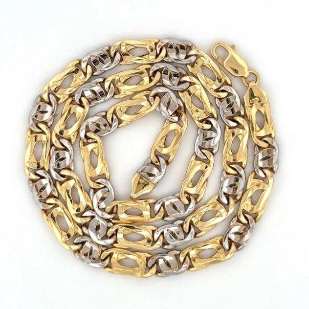 Collana classica oro bicolore - 60 cm - 50.3 gr. - 18 carati Oro giallo - Collana