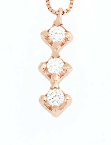 Collana con ciondolo - 18 carati Oro rosa Diamante (Naturale)