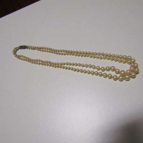 COLLANA CON PERLE VERE A SCALARE  ARG. 800 COD. 19563