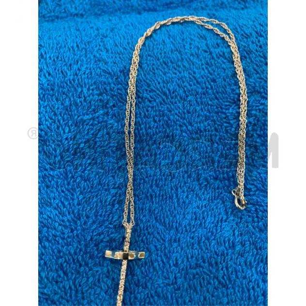 Collana donna arg 9 pendente croce