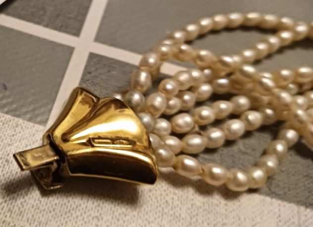 Collana perle di fiume e oro