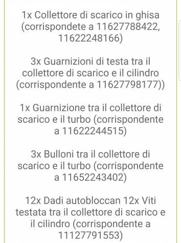 Collettore scarico bmw 525d 530d x3 x5 730d codice motore 306d2 206d2 256d2 nuov