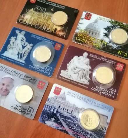 Collezione COIN CARD Citta del Vaticano 6 pz - dal 2010 al 2015