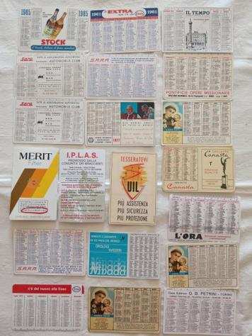 Collezione di memorabilia - 20 Calendarietti tascabili dal 1961 al 1979 Stock, Esso, Merit, Nivada, LOra, Il Tempo, Ecc..