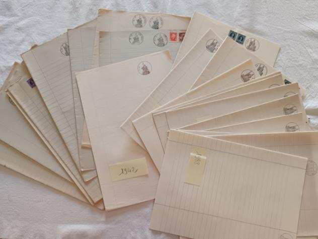 Collezione di memorabilia - 22x Fogli Carta Bollata Filigranati e Non NuoviSeminuovi dal 19351936 al 1988