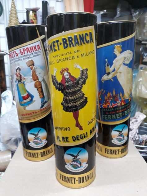 COLLEZIONE PORTA BOTTIGLIE FERNET BRANCA VINTAGE IN METALLO