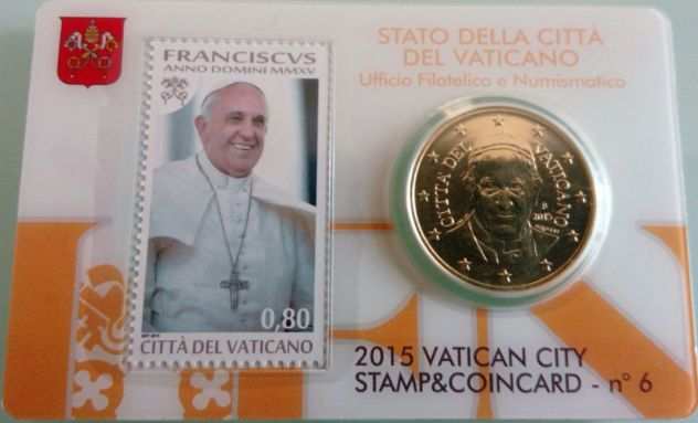 Collezione Vaticano Stamp amp Coin Card - 4 pz. 2015