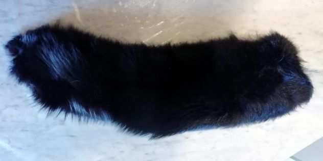 Collo pelliccia volpe nera - colore naturale - vintage