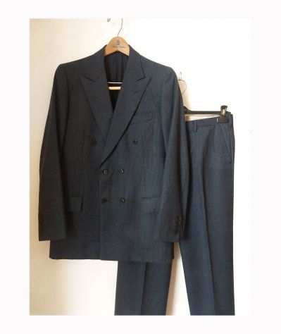 Completo sartoriale tessuto Brioni, blu gessato ita size 46