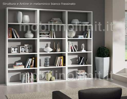 Composizione con 3 Librerie Bianco Frassinato (89) - Nuovo