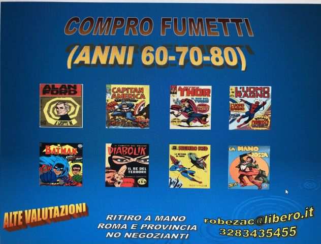 COMPRO FUMETTI ANNI 60-70-80