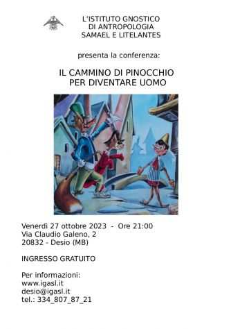 Conferenza Gnosi IL CAMMINO DI PINOCCHIO PER DIVENTARE UOMO