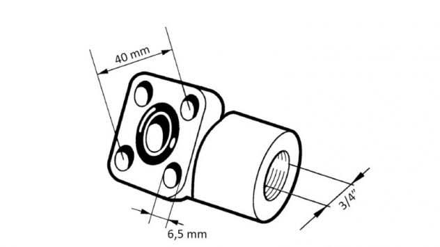 CONNETTORE PER TUBO 38 - FLANGIA DRITTA BOSCH fi 30